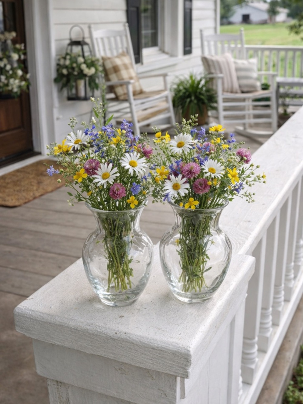 Clear Glass Swirl Vases
